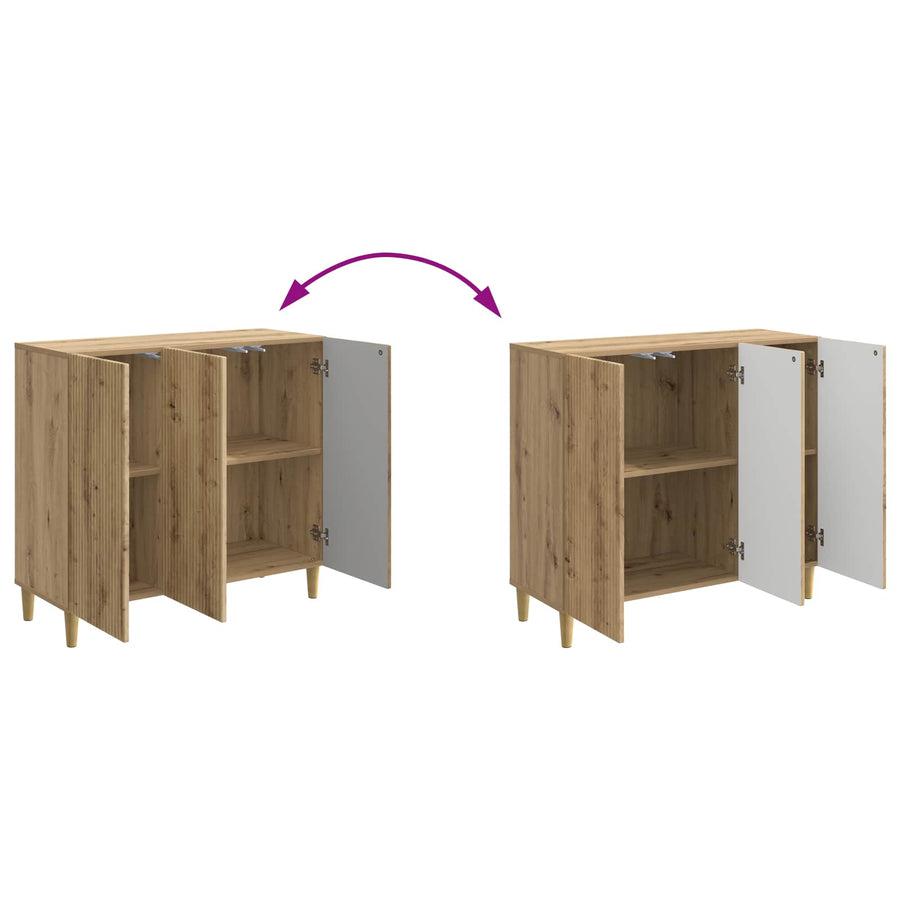 Dressoir Artisanaal eiken 89 x 34,5 x 80 cm Bewerkt hout
