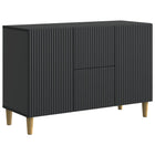 Dressoir zwart 89x34,5x60 cm bewerkt hout