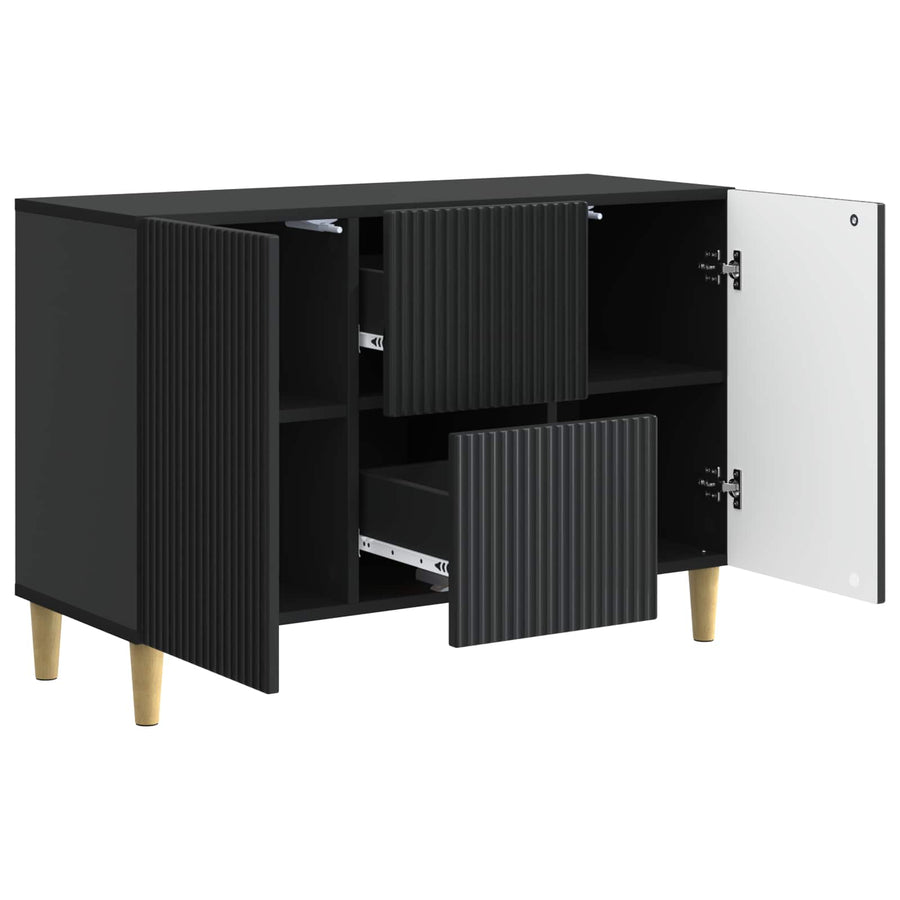 Dressoir met lade Zwart 89 x 34,5 x 60 cm Bewerkt hout