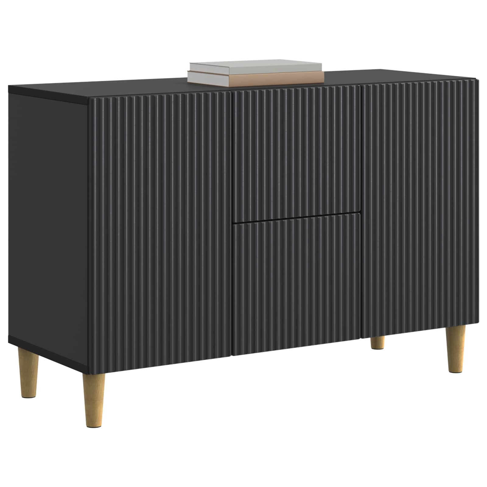 Dressoir met lade Zwart 89 x 34,5 x 60 cm Bewerkt hout