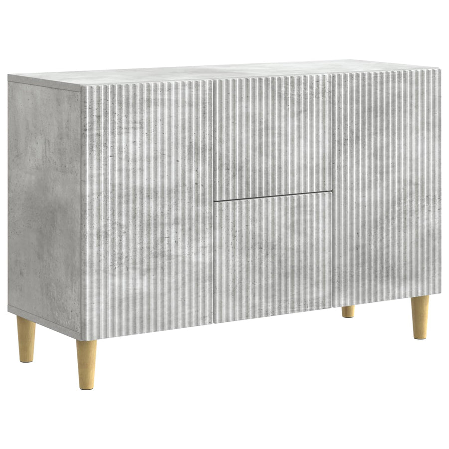 Dressoir met lade Betongrijs 89 x 34,5 x 60 cm Bewerkt hout