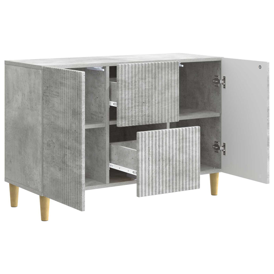 Dressoir met lade Betongrijs 89 x 34,5 x 60 cm Bewerkt hout