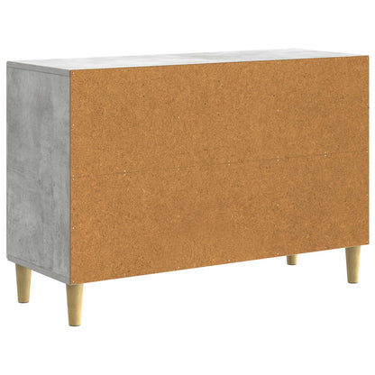 Dressoir met lade Betongrijs 89 x 34,5 x 60 cm Bewerkt hout