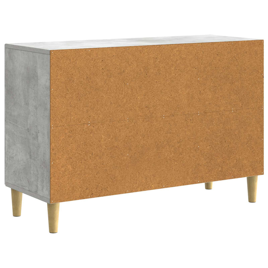 Dressoir met lade Betongrijs 89 x 34,5 x 60 cm Bewerkt hout