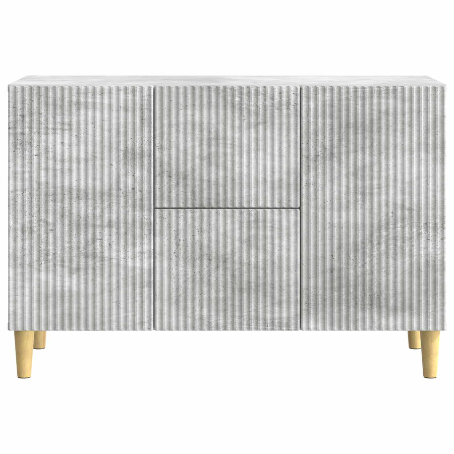 Dressoir met lade Betongrijs 89 x 34,5 x 60 cm Bewerkt hout