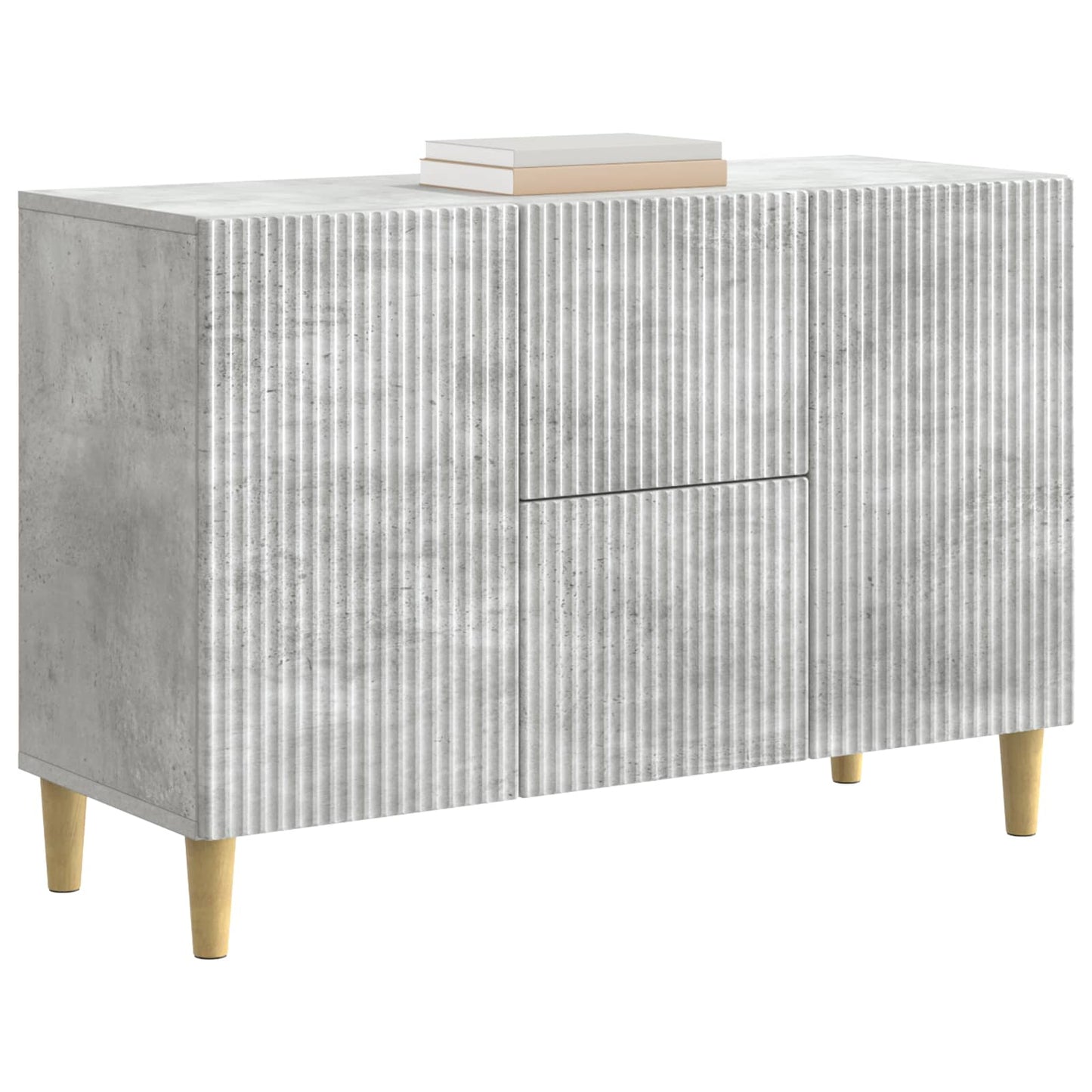 Dressoir met lade Betongrijs 89 x 34,5 x 60 cm Bewerkt hout
