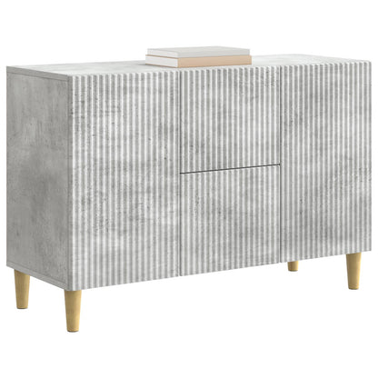 Dressoir met lade Betongrijs 89 x 34,5 x 60 cm Bewerkt hout
