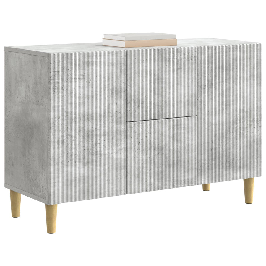 Dressoir met lade Betongrijs 89 x 34,5 x 60 cm Bewerkt hout