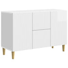 Dressoir hoogglans wit 89x34,5x60 cm bewerkt hout