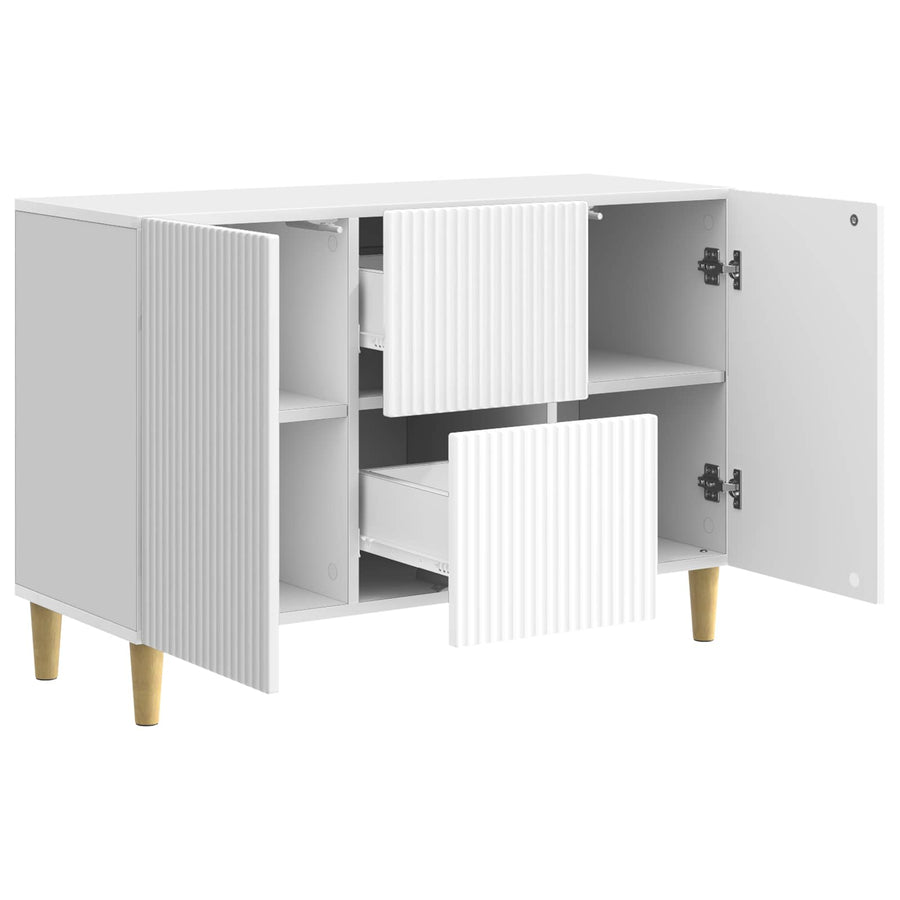 Dressoir met lade Hoogglans Wit 89 x 34,5 x 60 cm Bewerkt hout