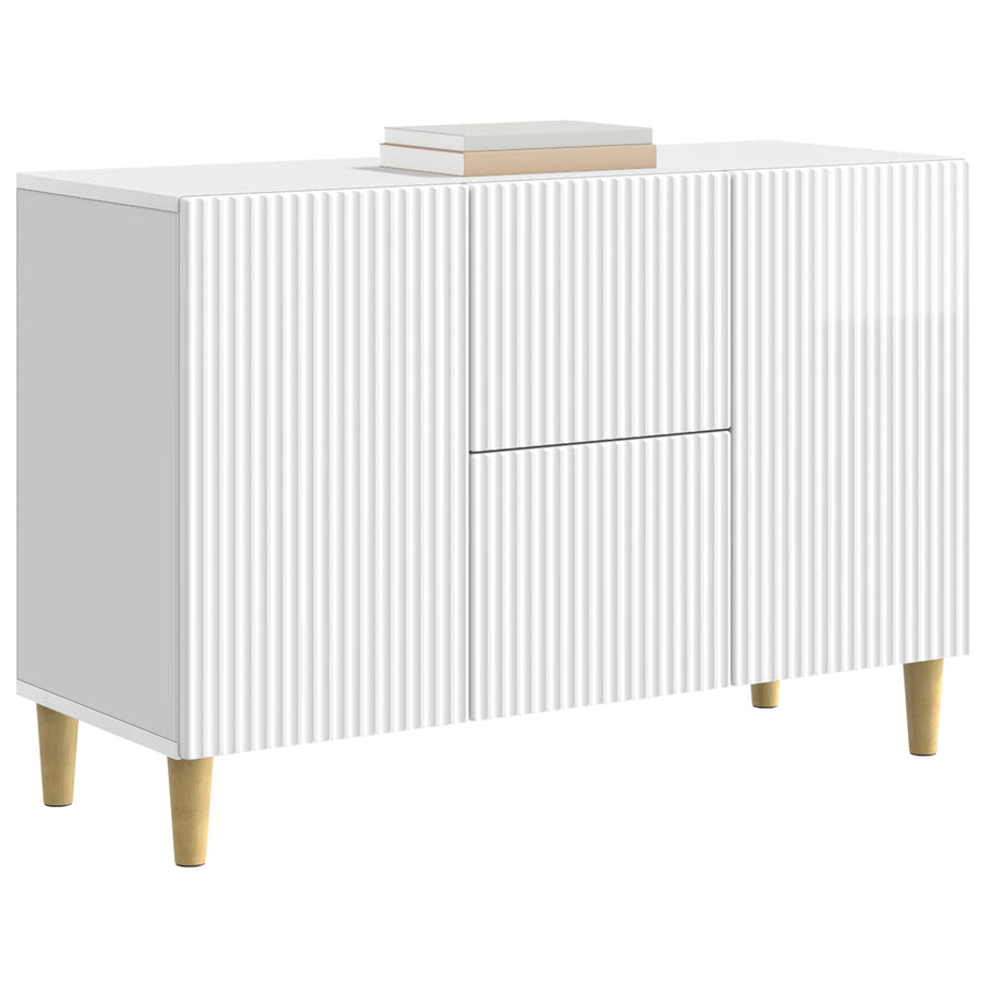 Dressoir met lade Hoogglans Wit 89 x 34,5 x 60 cm Bewerkt hout