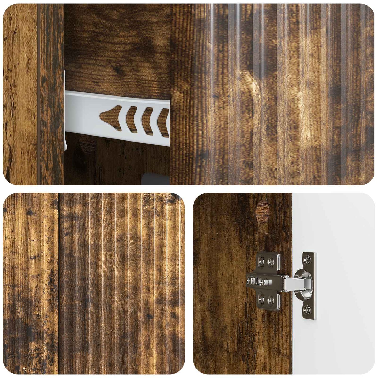 Dressoir met lade Gerookt eiken 89 x 34,5 x 60 cm Bewerkt hout