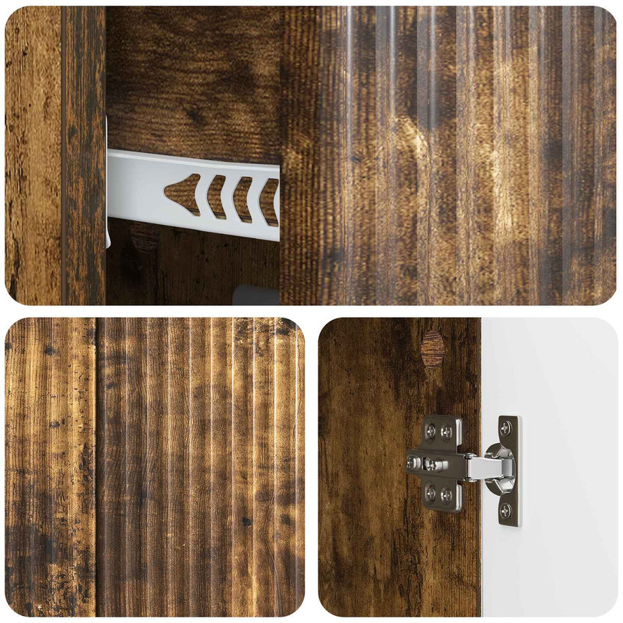 Dressoir met lade Gerookt eiken 89 x 34,5 x 60 cm Bewerkt hout