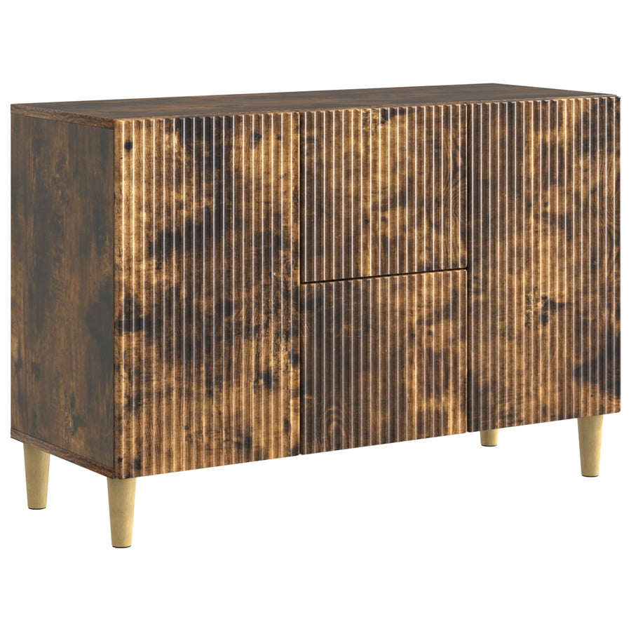 Dressoir met lade Gerookt eiken 89 x 34,5 x 60 cm Bewerkt hout