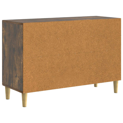 Dressoir met lade Gerookt eiken 89 x 34,5 x 60 cm Bewerkt hout