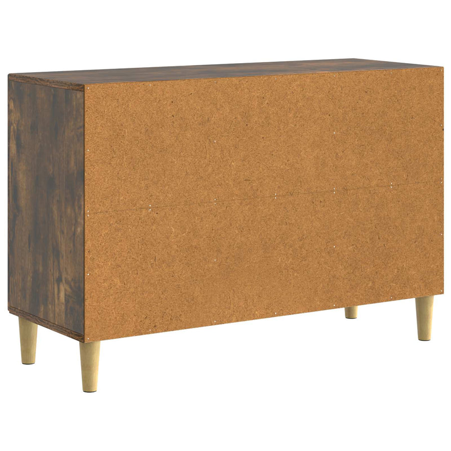 Dressoir met lade Gerookt eiken 89 x 34,5 x 60 cm Bewerkt hout