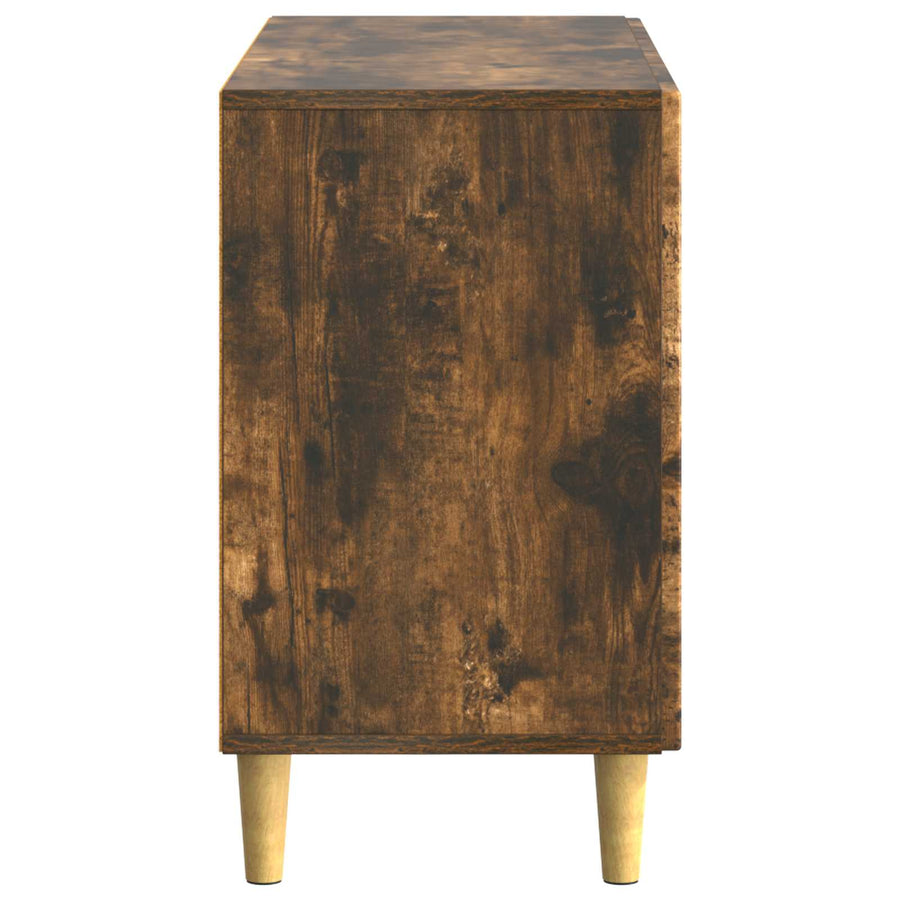 Dressoir met lade Gerookt eiken 89 x 34,5 x 60 cm Bewerkt hout