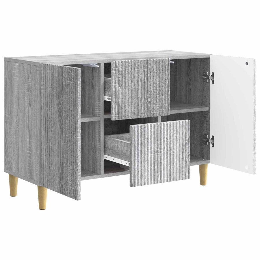 Dressoir met lade Grijs sonoma 89 x 34,5 x 60 cm Bewerkt hout