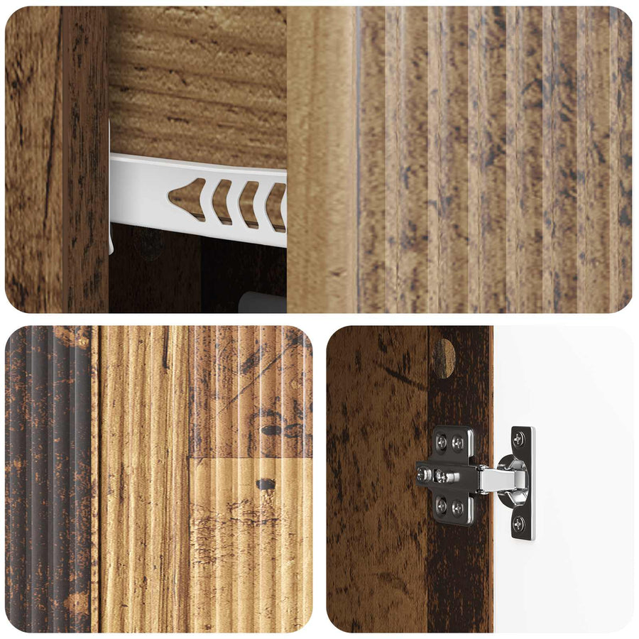 Dressoir met lade Oud hout 89 x 34,5 x 60 cm Bewerkt hout
