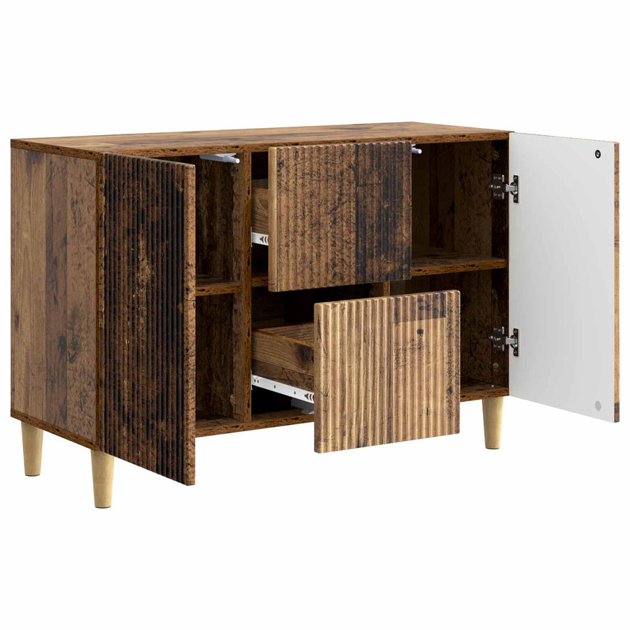 Dressoir met lade Oud hout 89 x 34,5 x 60 cm Bewerkt hout