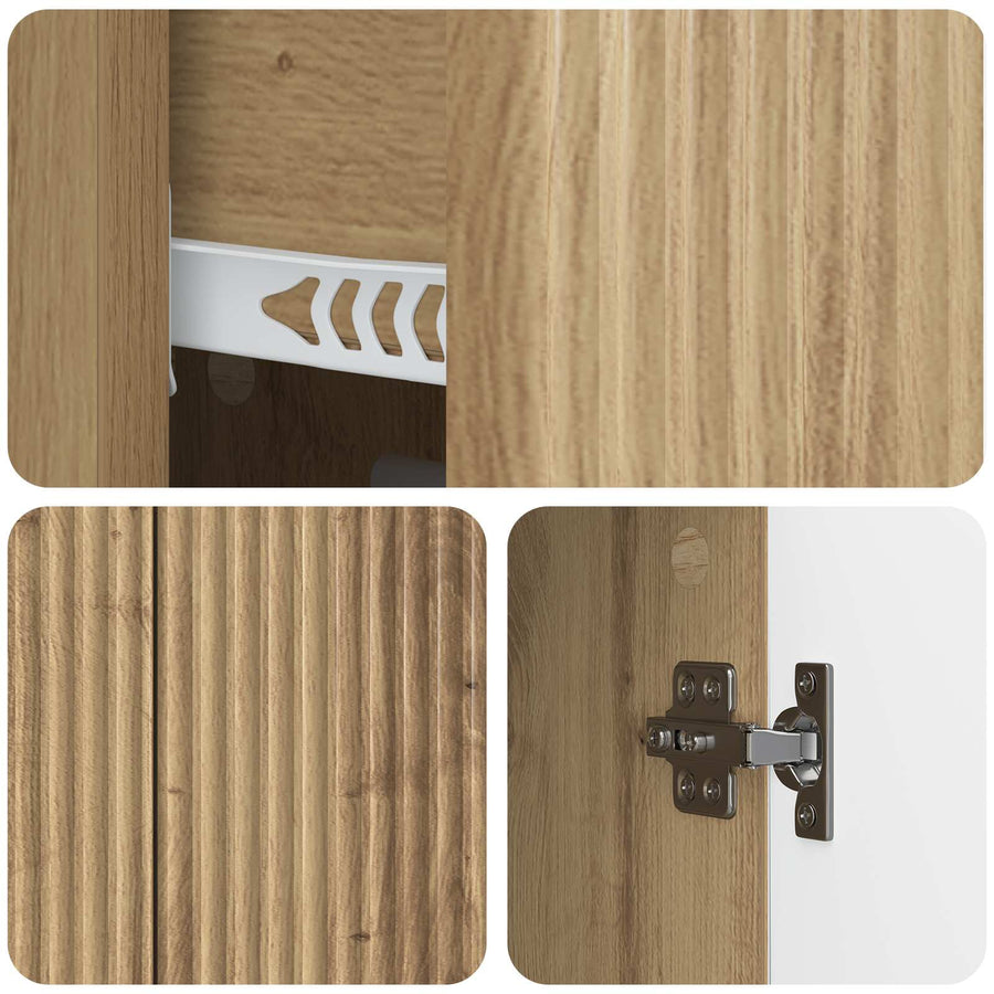 Dressoir Artisanaal eiken 89 x 34,5 x 60 cm Bewerkt hout