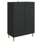 Dressoir zwart 66x34,5x95 cm bewerkt hout