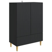 Dressoir zwart 66x34,5x95 cm bewerkt hout