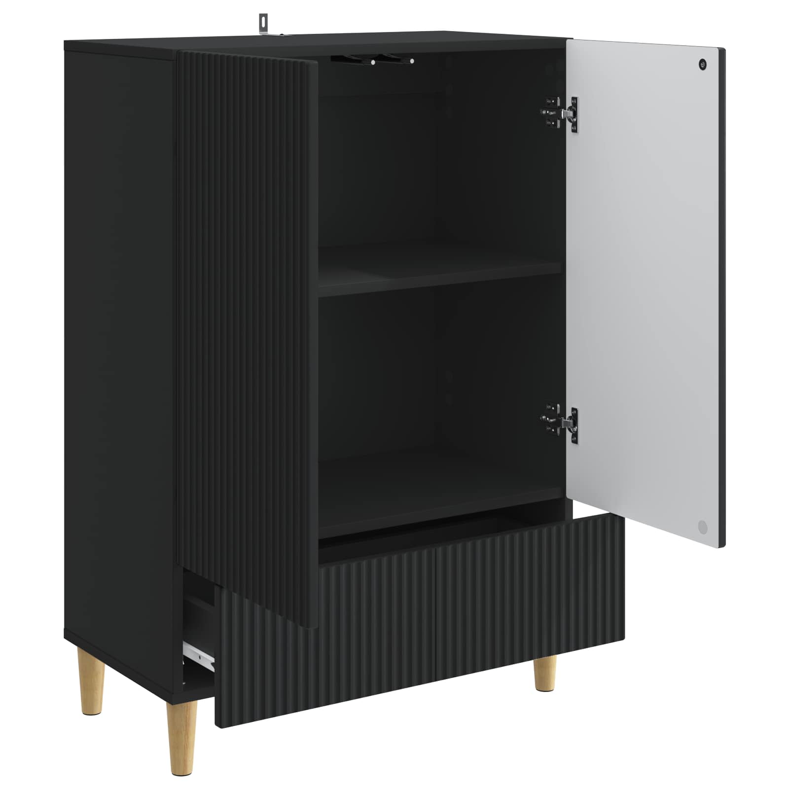 Dressoir met lade Zwart 66 x 34,5 x 95 cm Bewerkt hout
