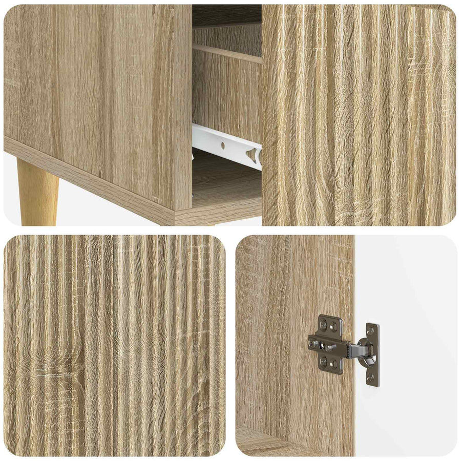 Dressoir met lade Sonoma Eiken 66 x 34,5 x 95 cm Bewerkt hout