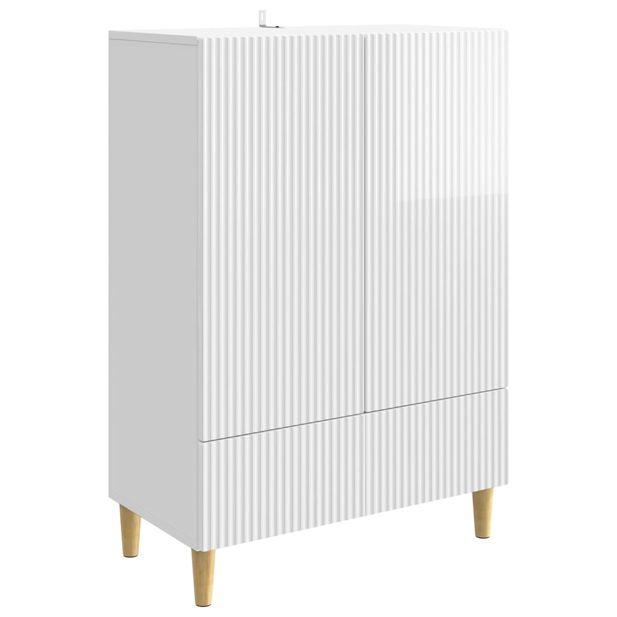 Dressoir met lade Hoogglans Wit 66 x 34,5 x 95 cm Bewerkt hout