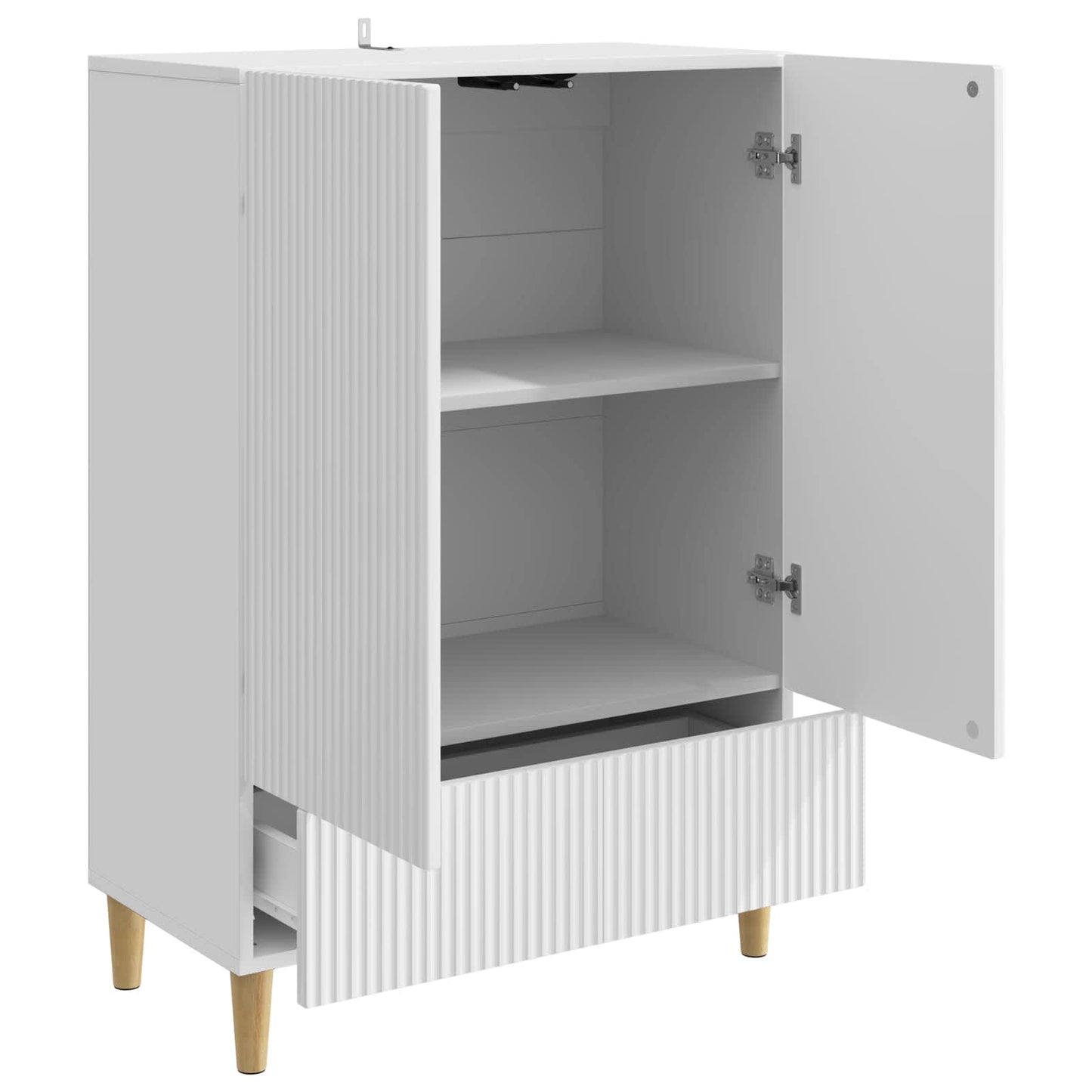 Dressoir met lade Hoogglans Wit 66 x 34,5 x 95 cm Bewerkt hout