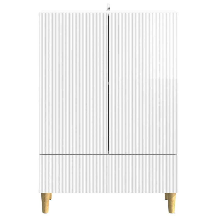 Dressoir met lade Hoogglans Wit 66 x 34,5 x 95 cm Bewerkt hout