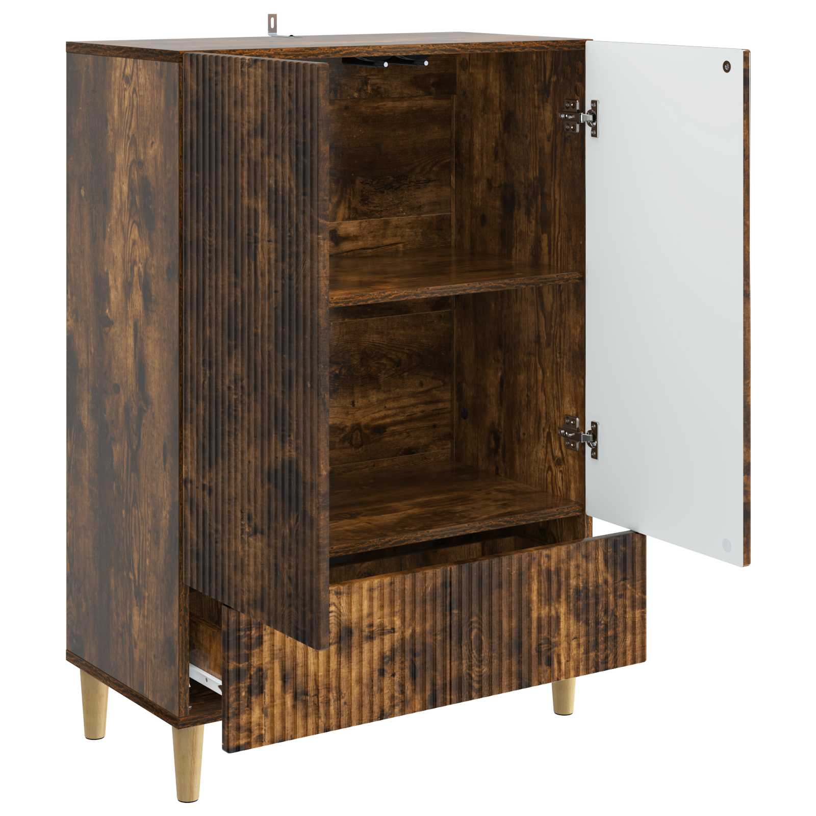Dressoir met lade Gerookt eiken 66 x 34,5 x 95 cm Bewerkt hout