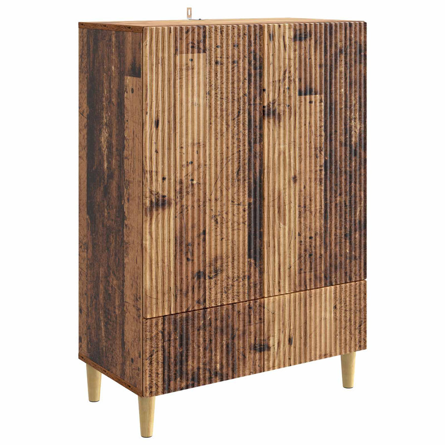 Dressoir met lade Oud hout 66 x 34,5 x 95 cm Bewerkt hout