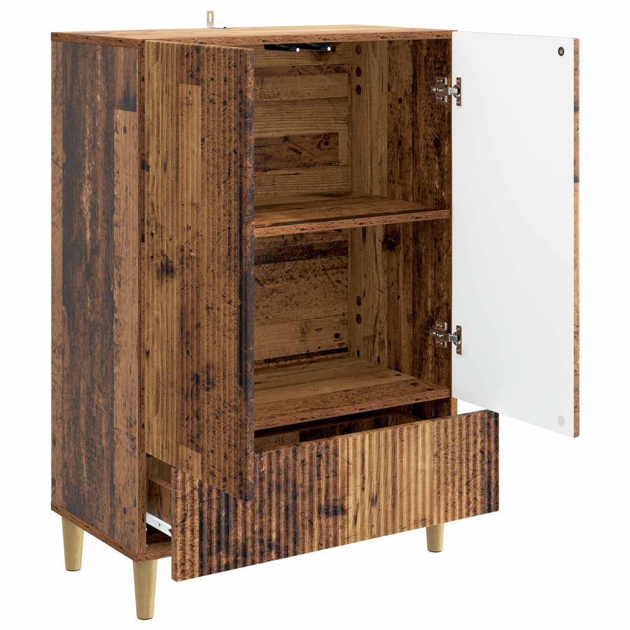 Dressoir met lade Oud hout 66 x 34,5 x 95 cm Bewerkt hout