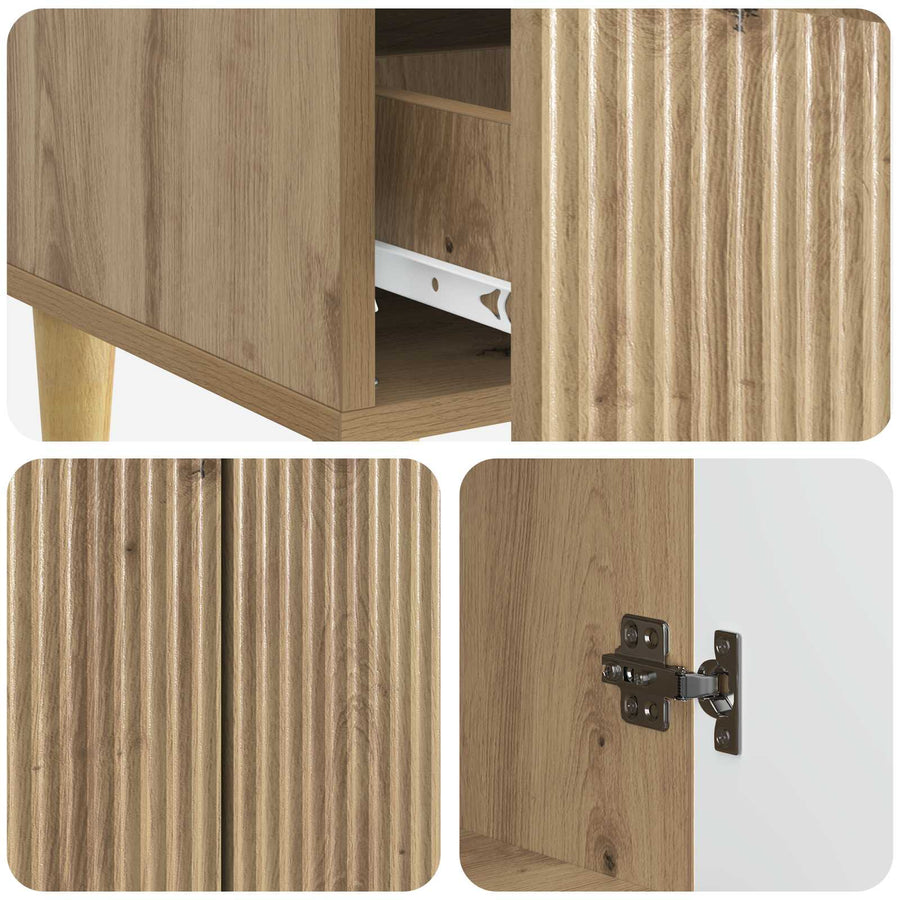 Dressoir Artisanaal eiken 66 x 34,5 x 95 cm Bewerkt hout