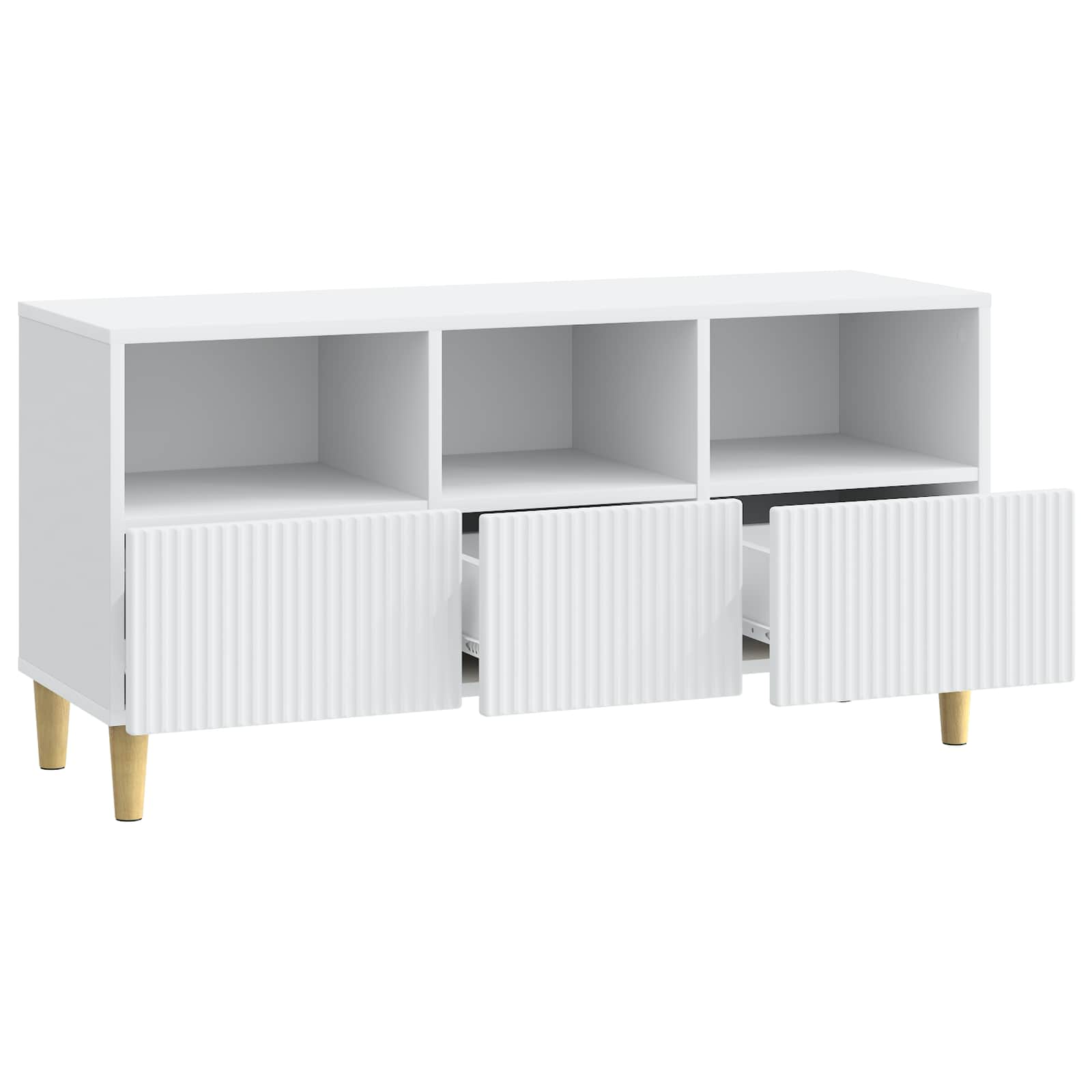 TV-kast met lade Wit 102 x 34,5 x 50 cm Bewerkt hout