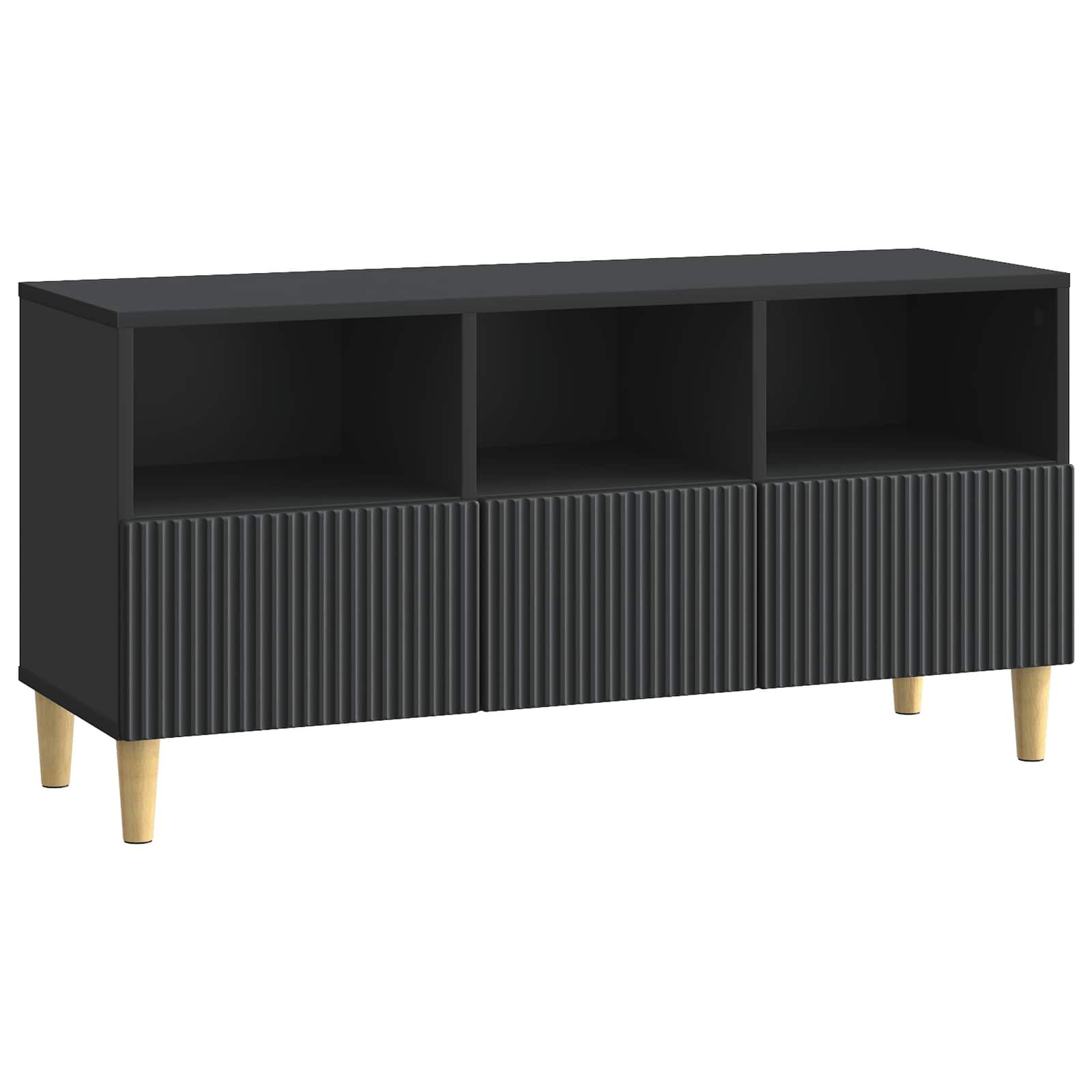 TV-kast met lade Zwart 102 x 34,5 x 50 cm Bewerkt hout