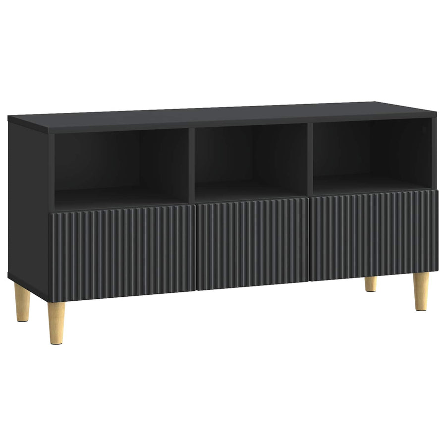 TV-kast met lade Zwart 102 x 34,5 x 50 cm Bewerkt hout