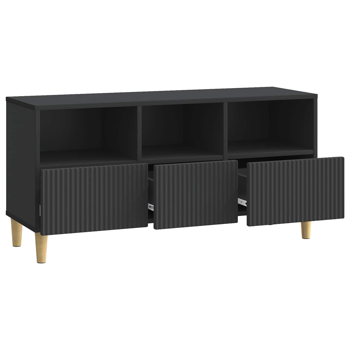 TV-kast met lade Zwart 102 x 34,5 x 50 cm Bewerkt hout