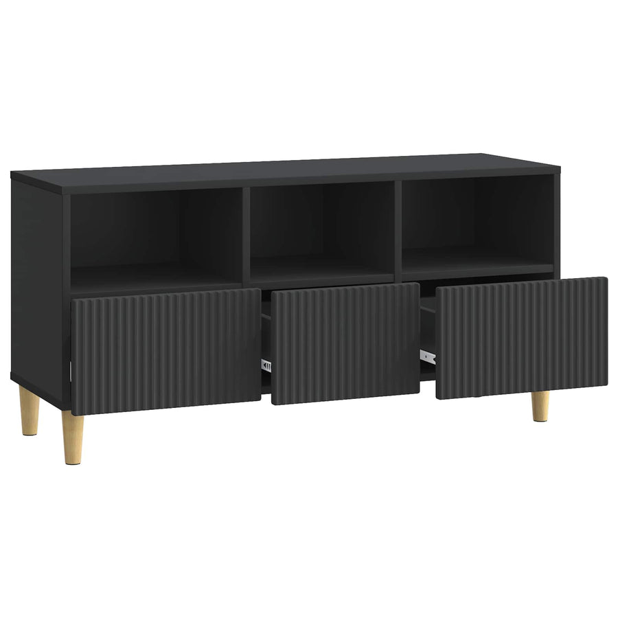 TV-kast met lade Zwart 102 x 34,5 x 50 cm Bewerkt hout