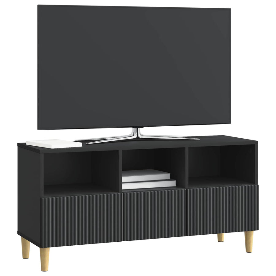 TV-kast met lade Zwart 102 x 34,5 x 50 cm Bewerkt hout