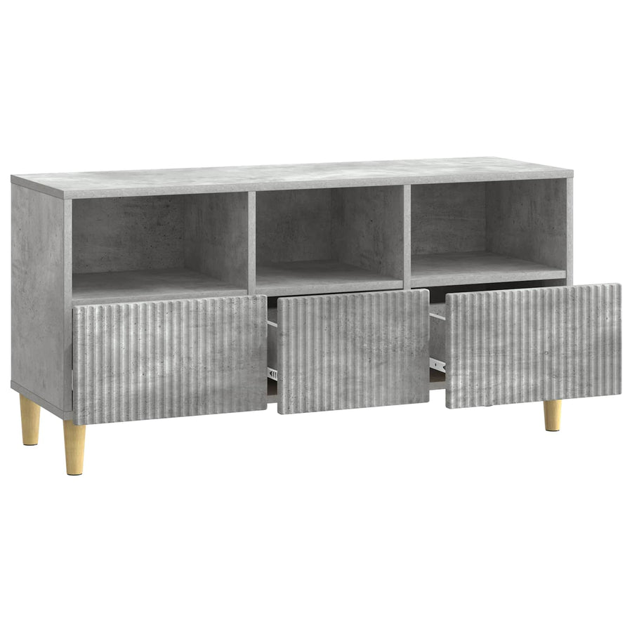 TV-kast met lade Betongrijs 102 x 34,5 x 50 cm Bewerkt hout