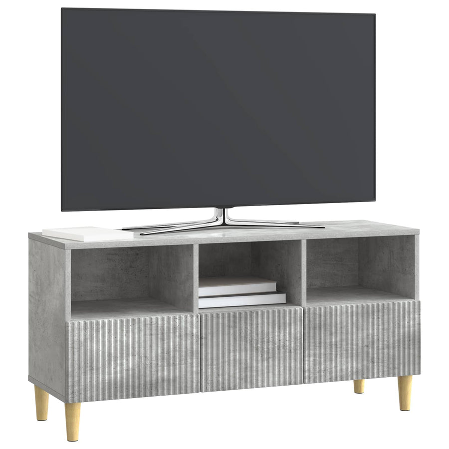 TV-kast met lade Betongrijs 102 x 34,5 x 50 cm Bewerkt hout