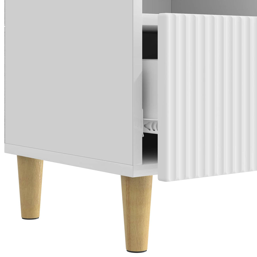 TV-kast met lade Hoogglans Wit 102 x 34,5 x 50 cm Bewerkt hout