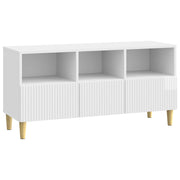 TV-kast 102x34,5x50 cm hoogglans wit bewerkt hout