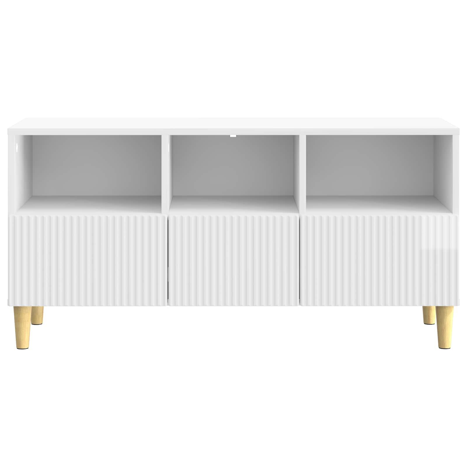 TV-kast met lade Hoogglans Wit 102 x 34,5 x 50 cm Bewerkt hout