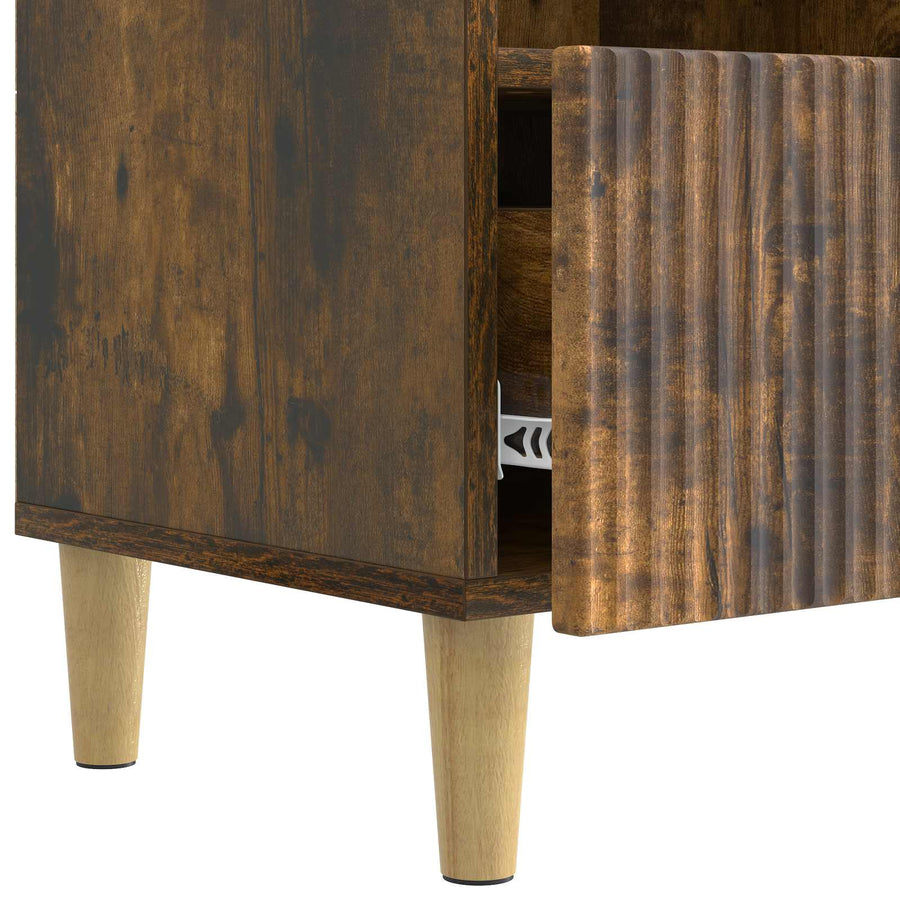 TV-kast met lade Gerookt eiken 102 x 34,5 x 50 cm Bewerkt hout
