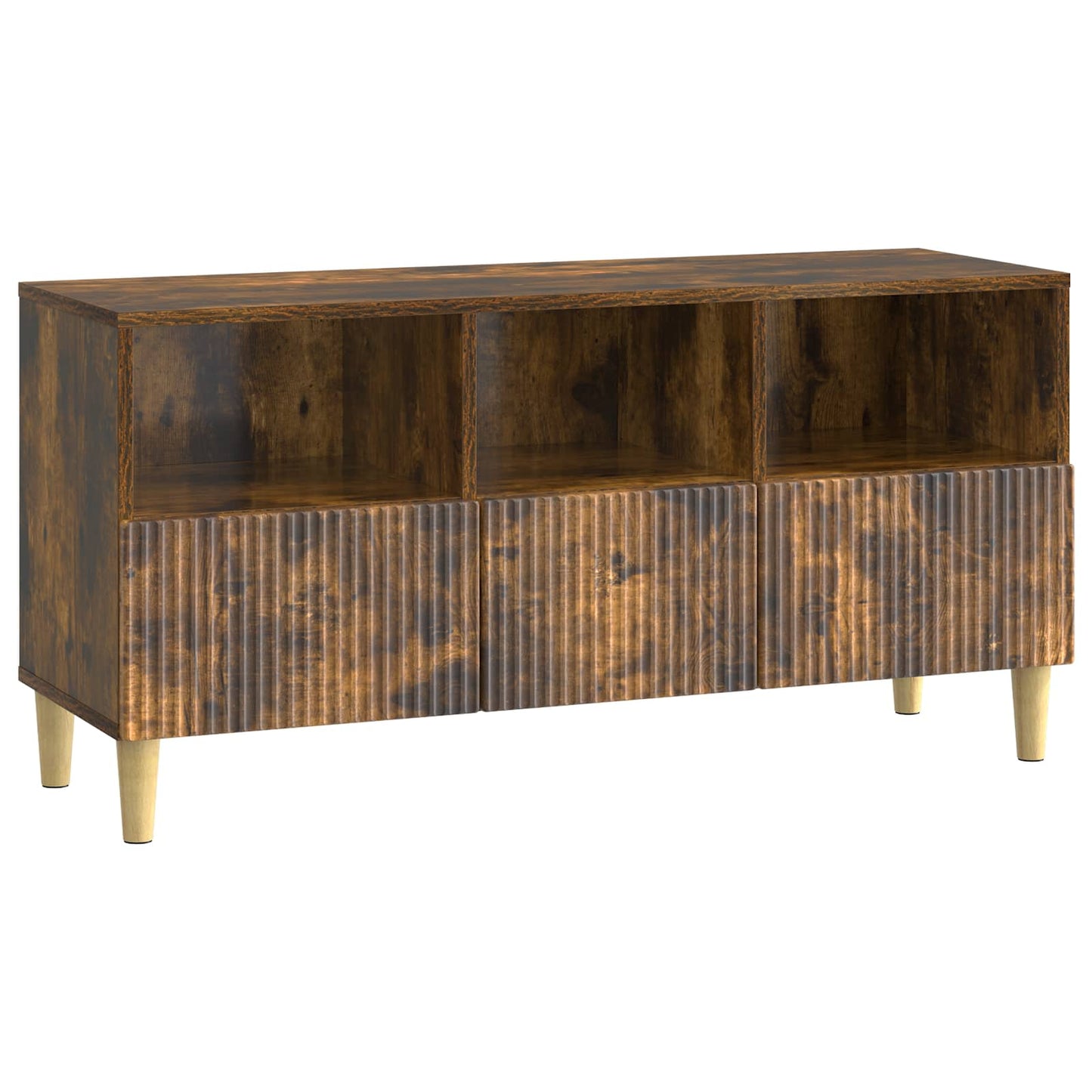 TV-kast met lade Gerookt eiken 102 x 34,5 x 50 cm Bewerkt hout