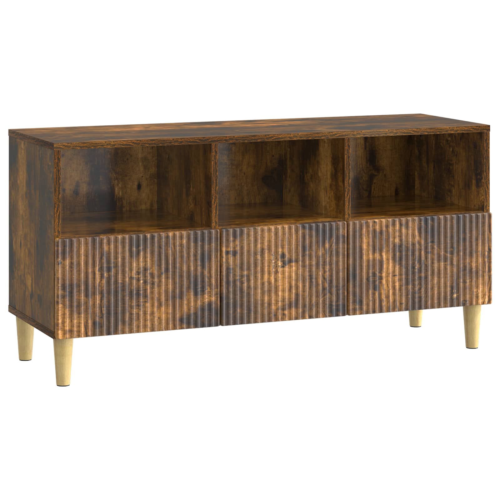TV-kast met lade Gerookt eiken 102 x 34,5 x 50 cm Bewerkt hout
